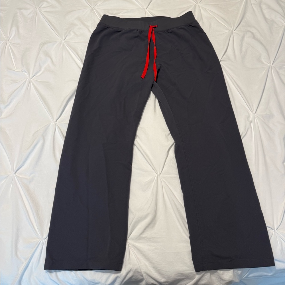FIGS Women's Charcoal Livingston High Waisted - Petite Basic Scrub Pants - XL